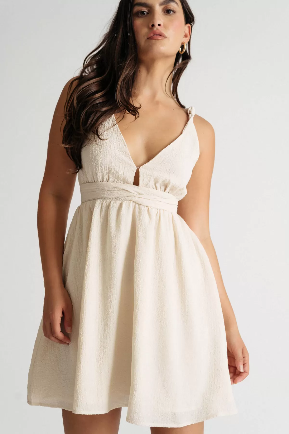 Tobi Abigail Plunging Skater Mini Dress - * Honeymoon Outfits | Bridal Shower Dresses