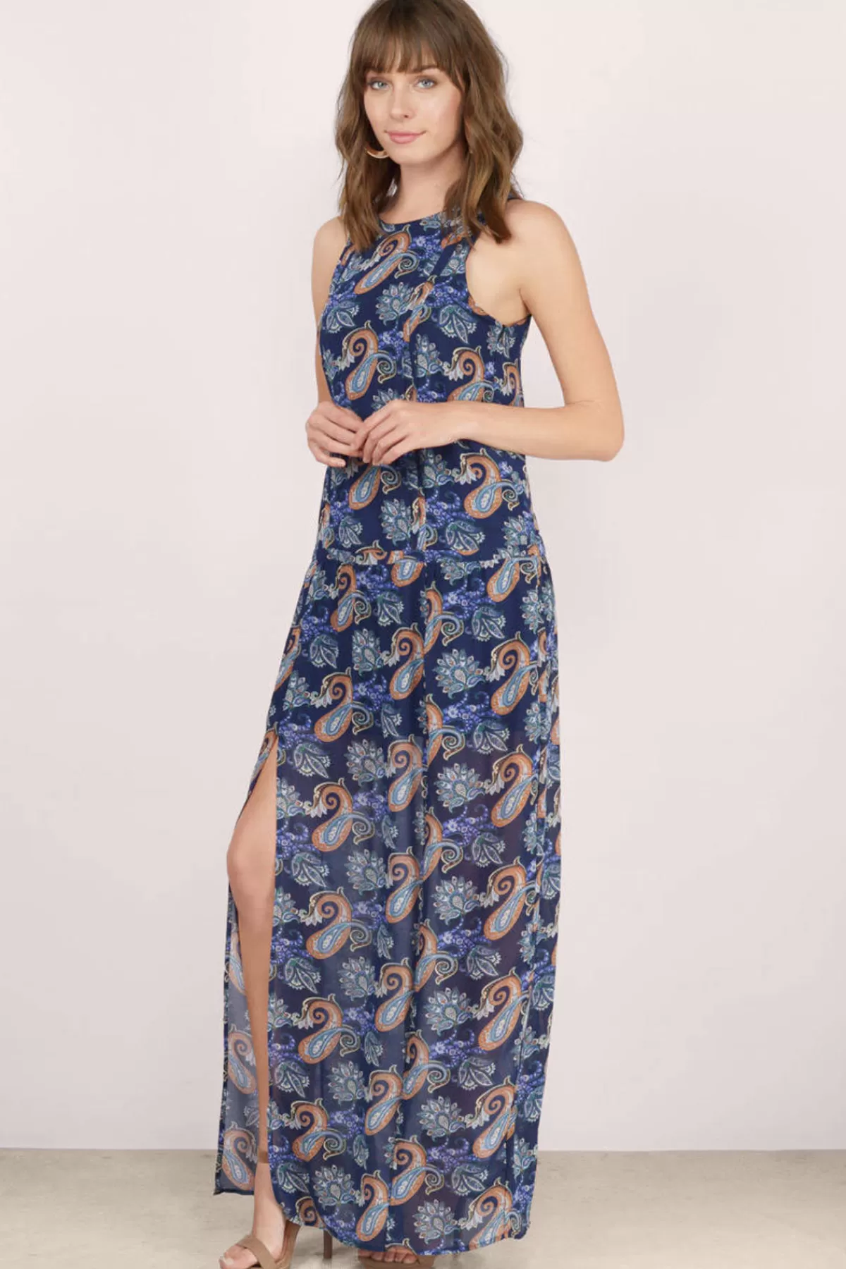 Tobi Abrianna Paisley Print Double Slit Maxi Dress - * Summer Wedding Guest Dresses | Resort Wear