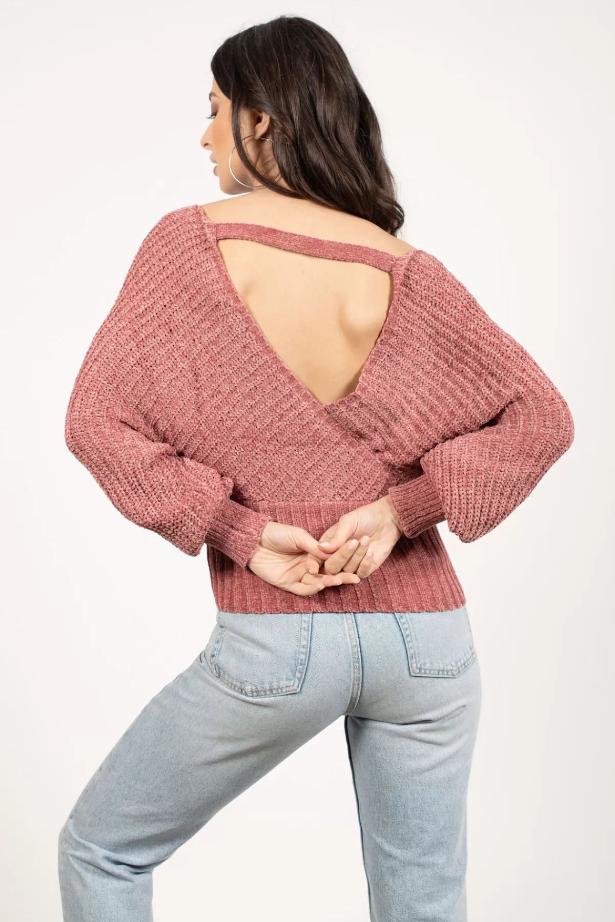 Tobi Alana Surplice Sweater - * Pink Tops | Long Sleeve Tops