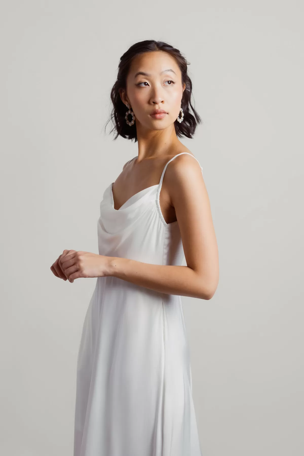 Tobi Alessandra Ivory Cowl Neck Satin Maxi Dress* Satin Bridesmaid Dresses | Reception Dresses