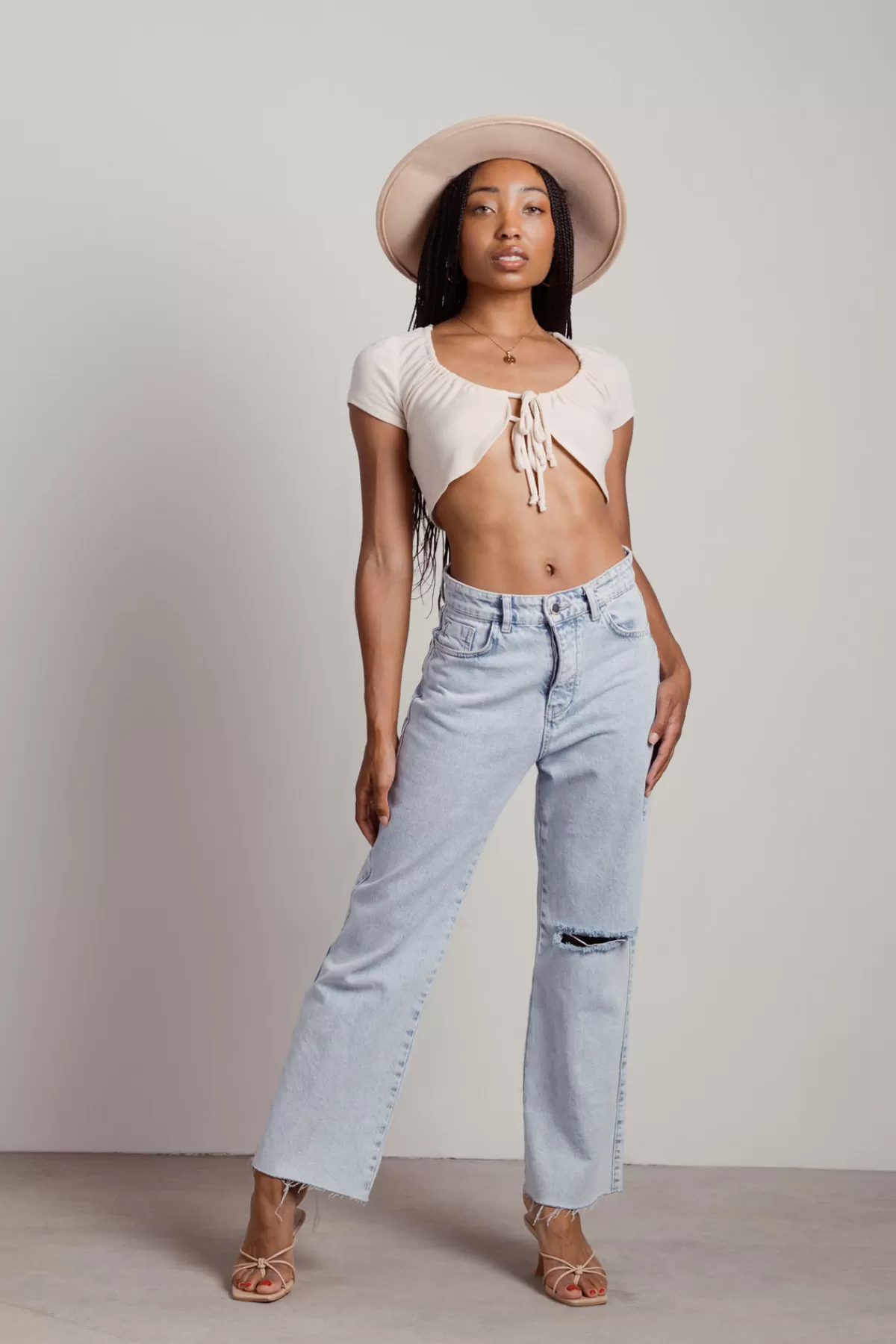 Tobi Alice Crop Top - Beige* Beach Vacation Outfits | Going Out Outfits