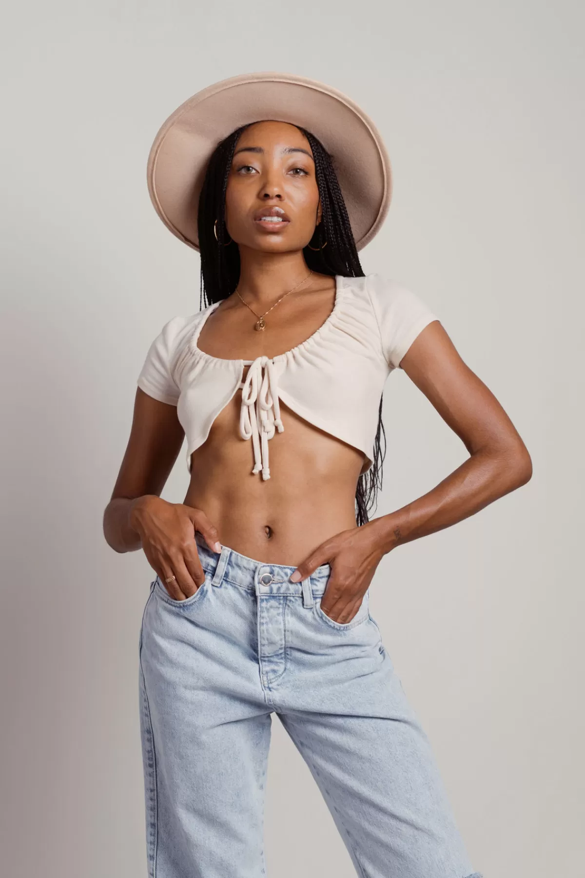 Tobi Alice Crop Top - Beige* Beach Vacation Outfits | Going Out Outfits