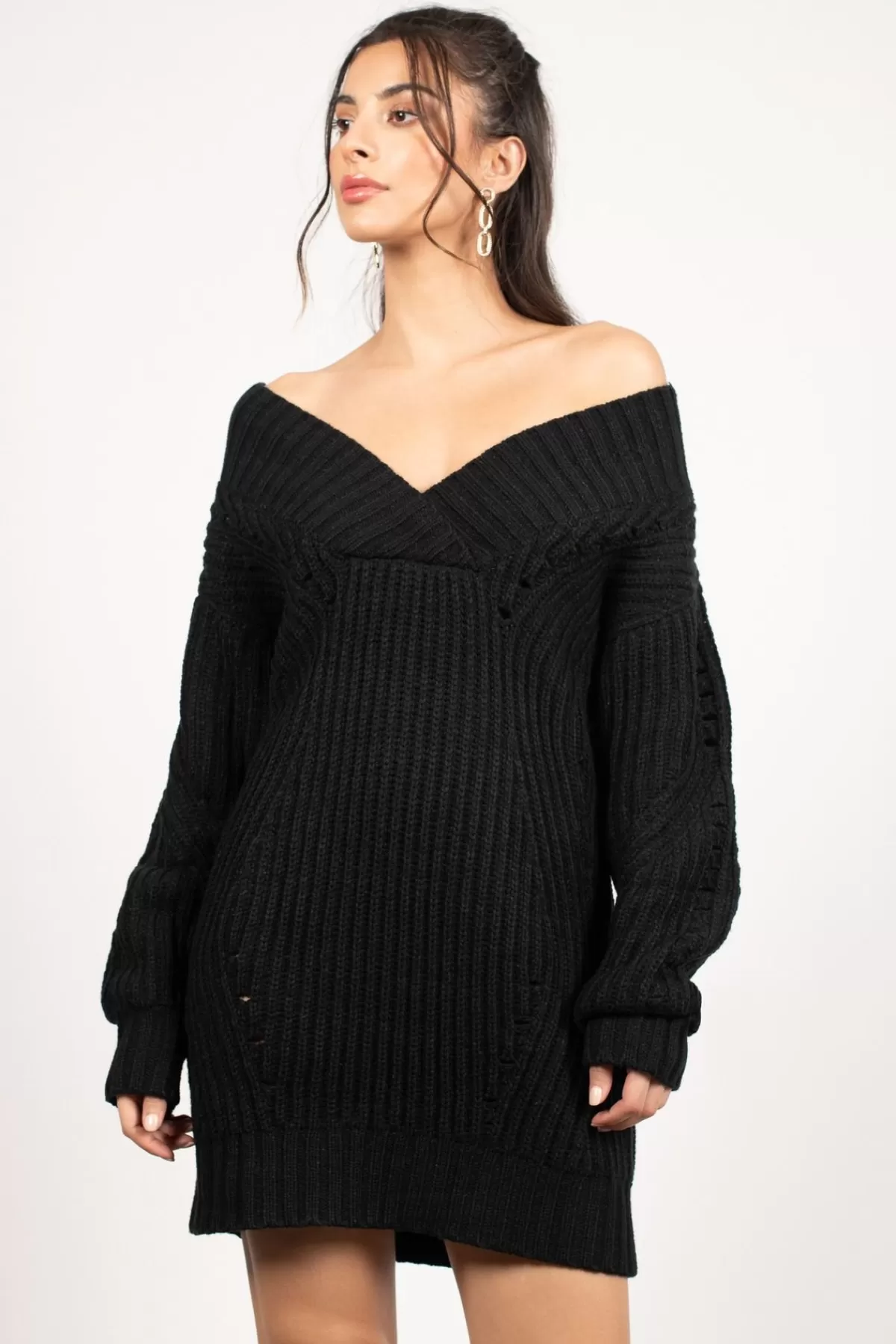 Tobi Alise Knit Off The Shoulder Mini Dress - * Bump Friendly Dresses | Party Shop