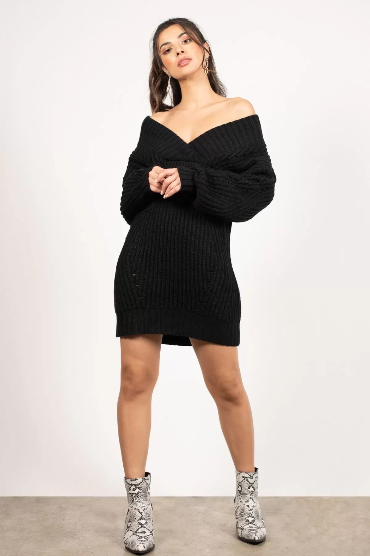 Tobi Alise Knit Off The Shoulder Mini Dress - * Bump Friendly Dresses | Party Shop