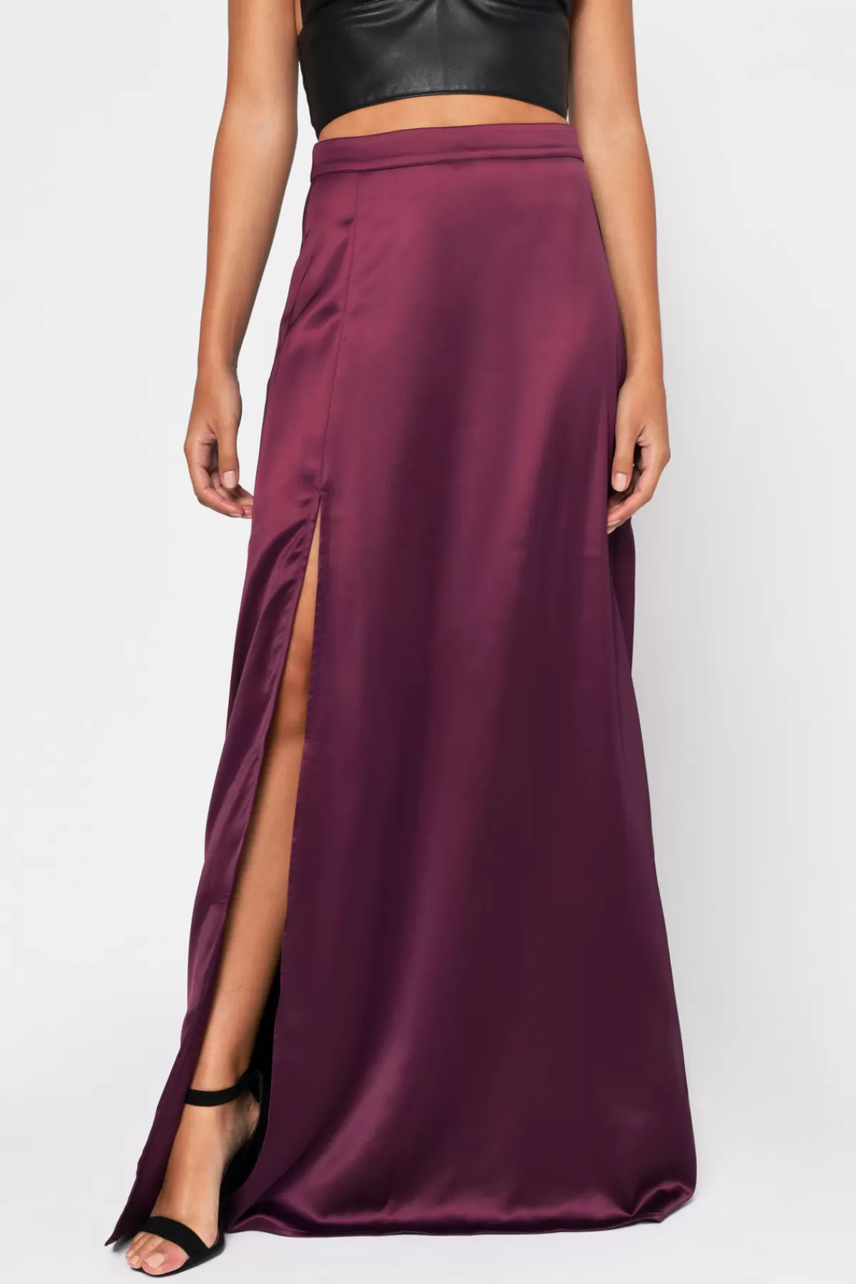 Tobi All Of Me High Slit Maxi Skirt - Wine* Halloween Outfits | Going Out Outfits