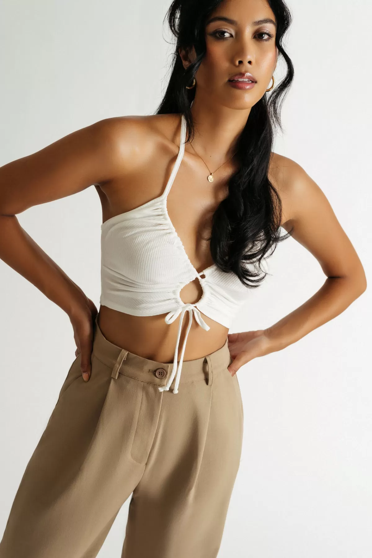 Tobi All Tied Up Crop Top - Dusty Sage* Beach Vacation Outfits | Night Club Outfits