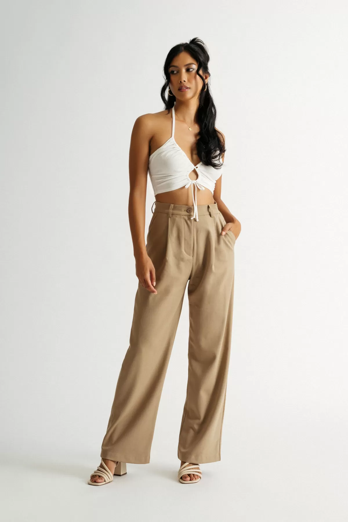 Tobi All Tied Up Crop Top - Dusty Sage* Beach Vacation Outfits | Night Club Outfits