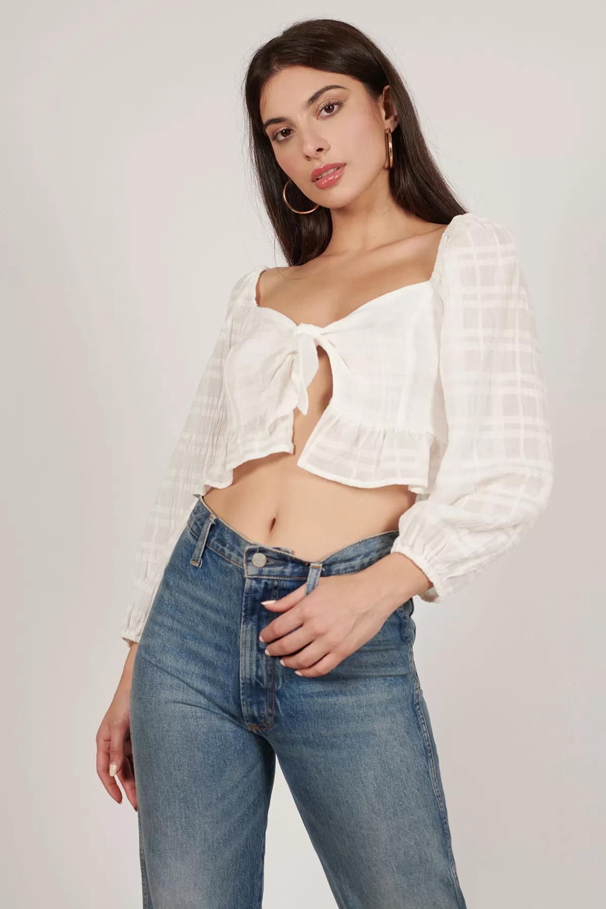 Tobi Ally Front Tie Blouse - * Blouses & Shirts | Long Sleeve Tops