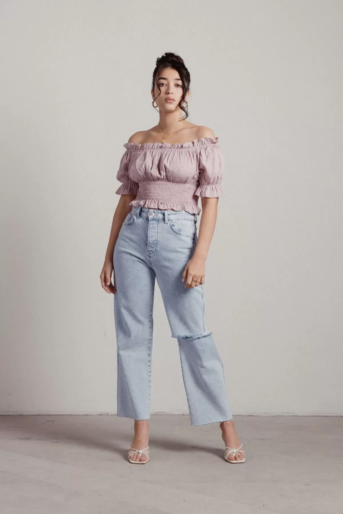 Tobi Amalie Crop Top - * Puff Sleeve Tops | Pink Tops