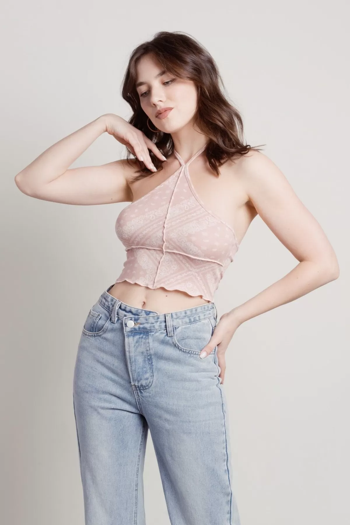 Tobi Ambush Crop Top - * Pink Tops | Backless Tops