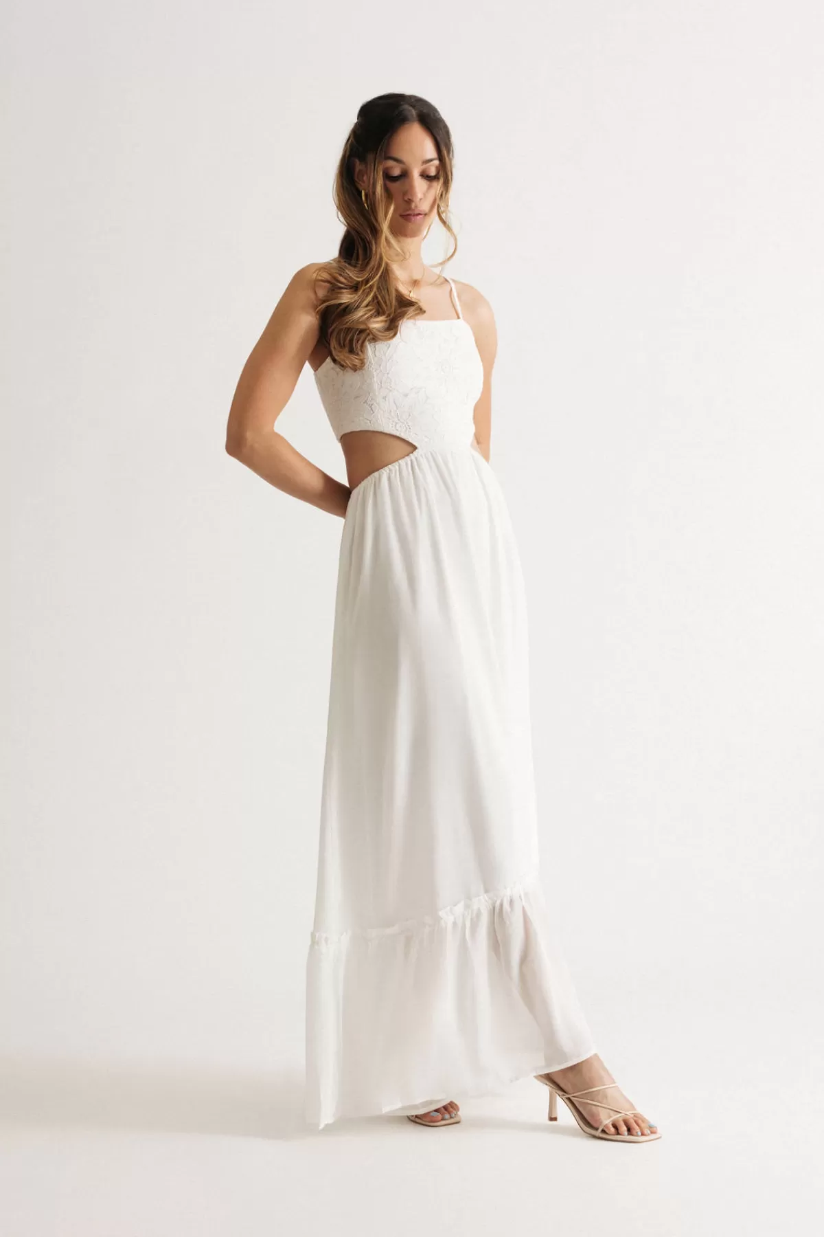 Tobi Angel Touch Chiffon Cutout Maxi Dress - * Honeymoon Outfits | Rehearsal Dinner Dresses