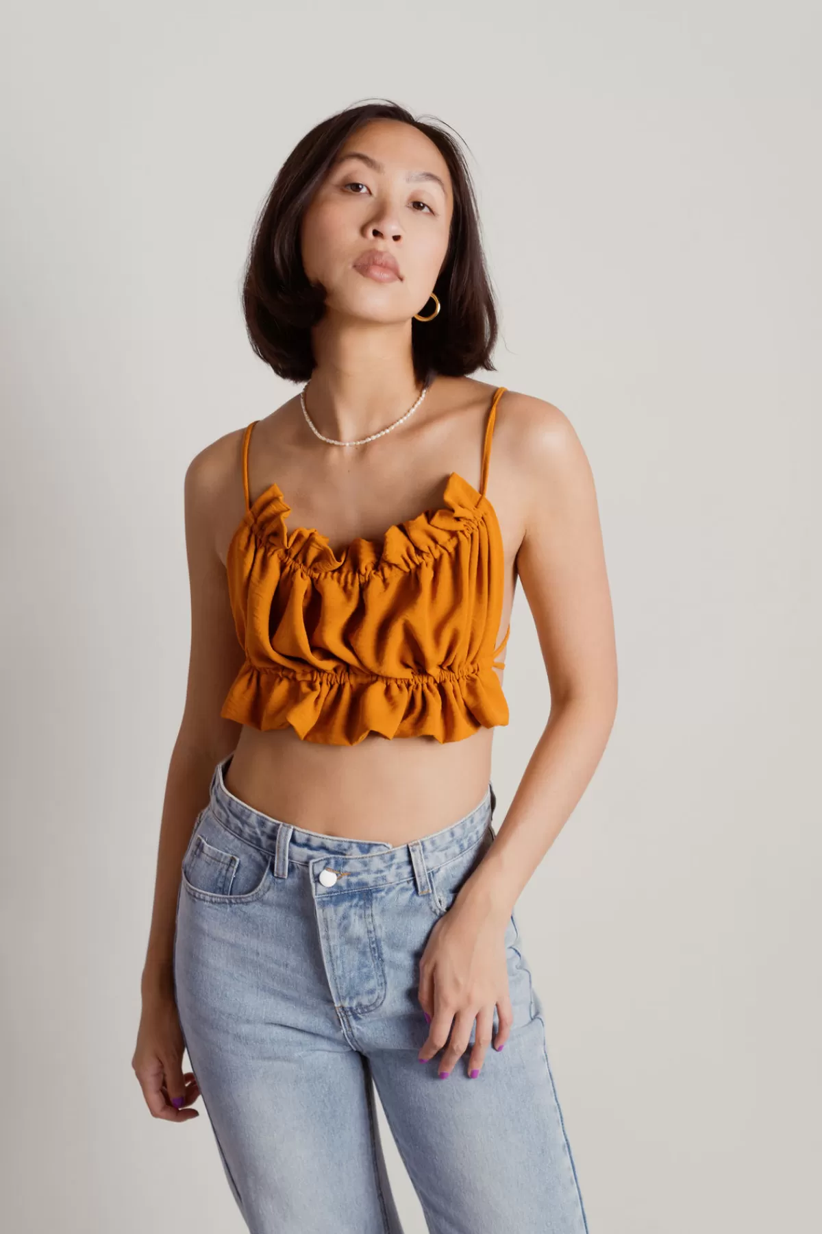 Tobi Angelic Crop Top - Ecru* Going Out Outfits | Backless Tops