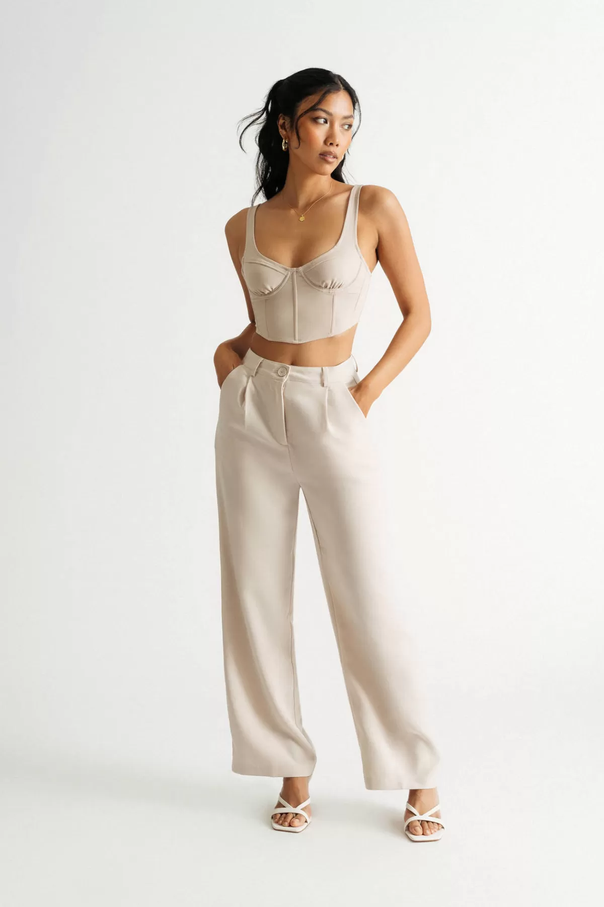 Tobi Archer Beige Wide Leg Pants* Birthday Outfits | Pants