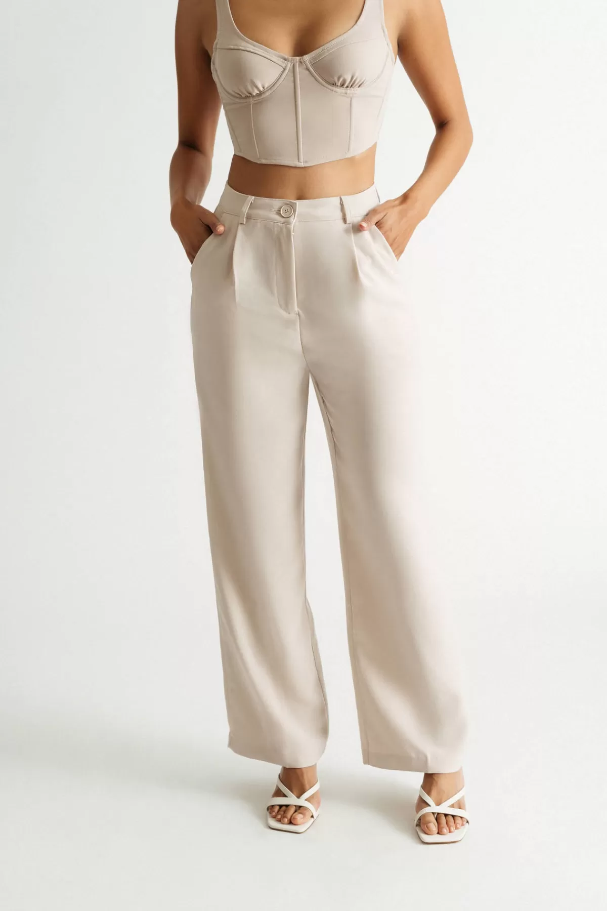 Tobi Archer Beige Wide Leg Pants* Birthday Outfits | Pants