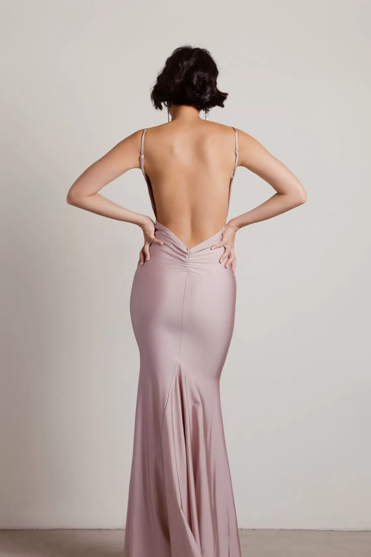 Tobi Ariella Backless Mermaid Maxi Dress - Black* Satin Bridesmaid Dresses | Mother Of The Bride Groom Dresses