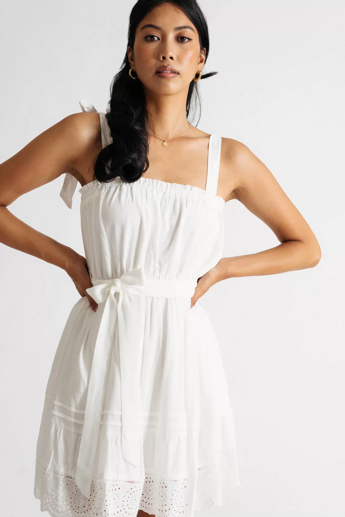 Tobi Asher Tie Strap Skater Mini Dress - * Bridal Shower Dresses | Beach Wedding Dresses