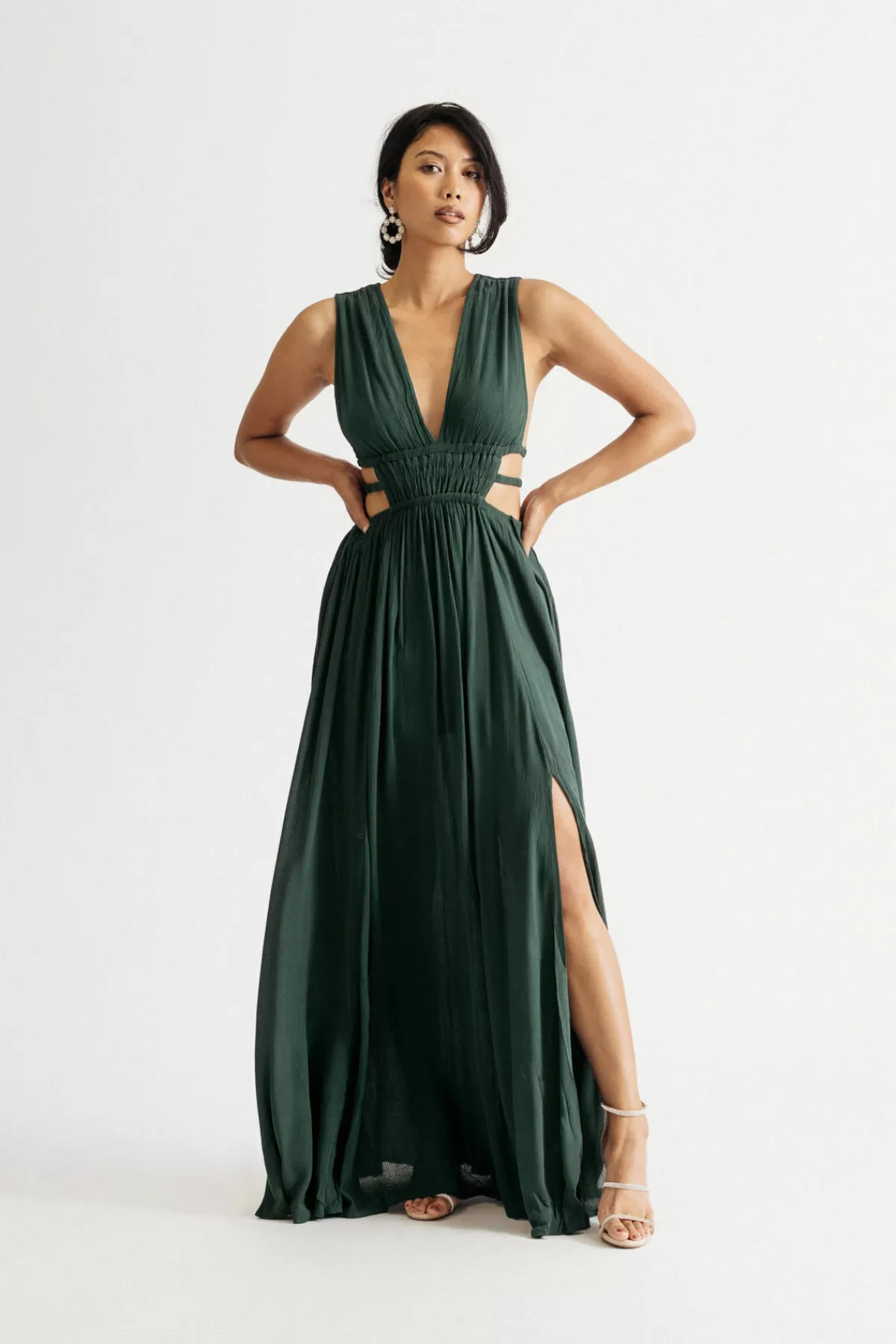 Tobi Athena Maxi Side Cutout Slit Maxi Dress* Honeymoon Outfits | Winter Wedding Guest Dresses