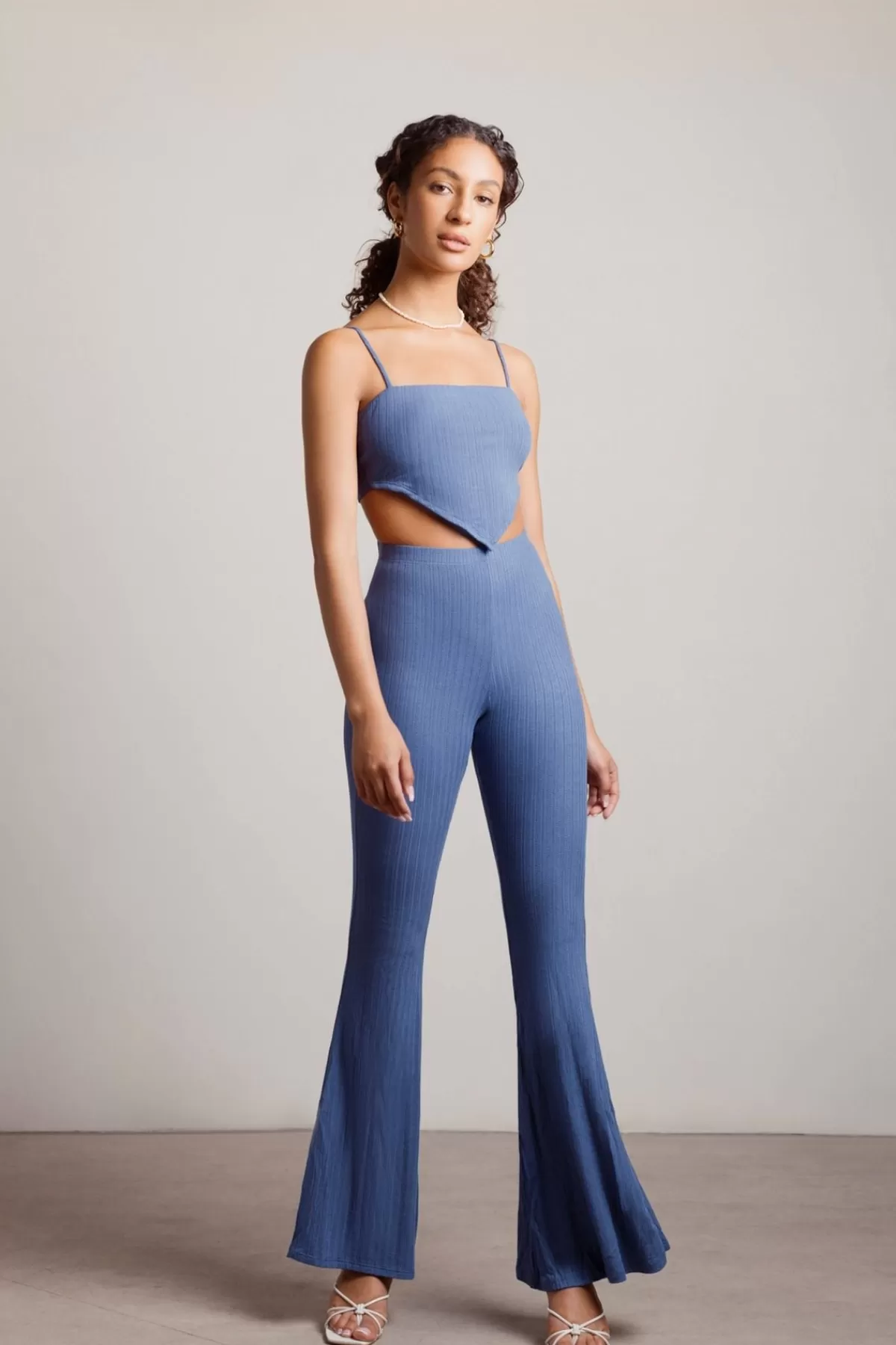 Tobi Aura Ribbed Crop Top And Pants Set - * Pants