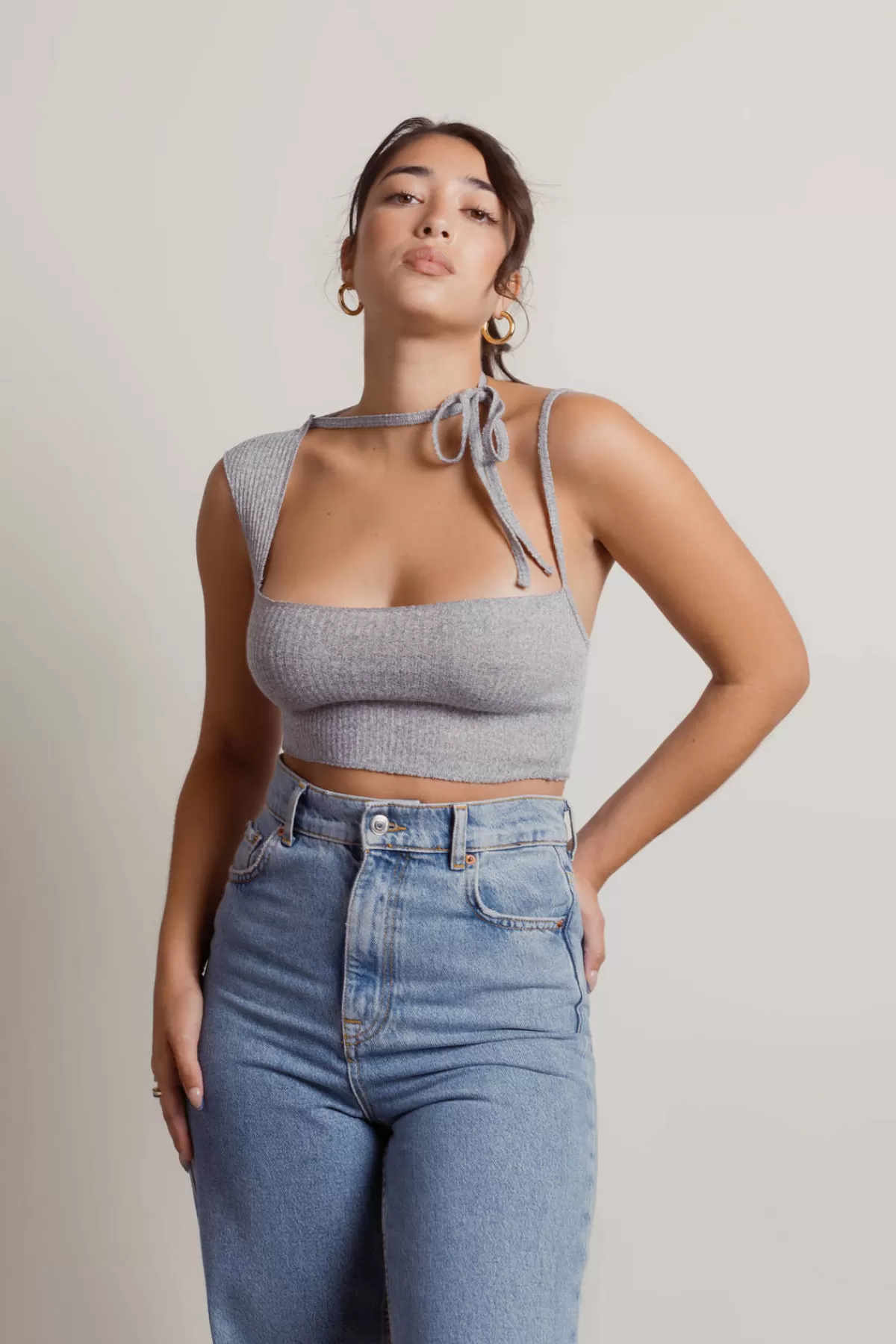 Tobi Bad Habit Crop Top - Grey* Sexy Tops | Crop Tops