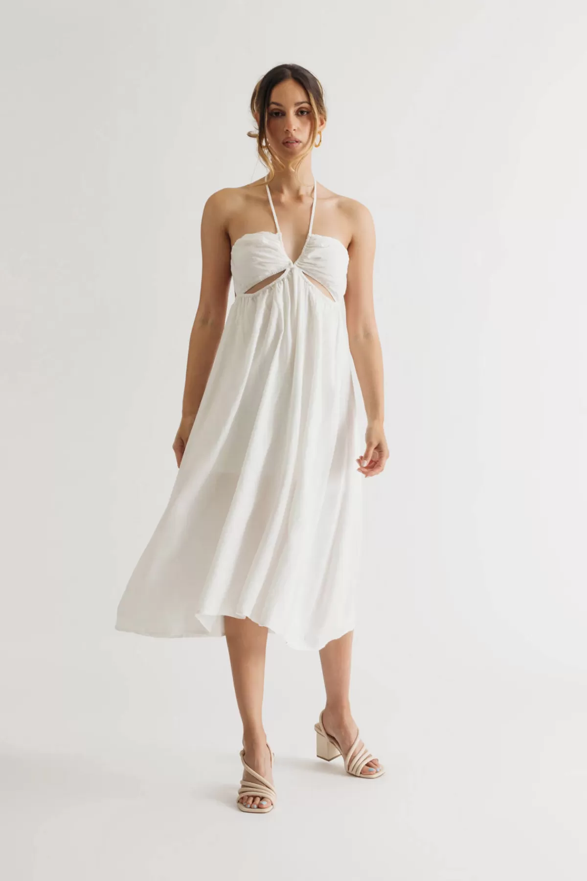 Tobi Beach Cabana Halter Midi Dress* Honeymoon Outfits | Bump Friendly Dresses