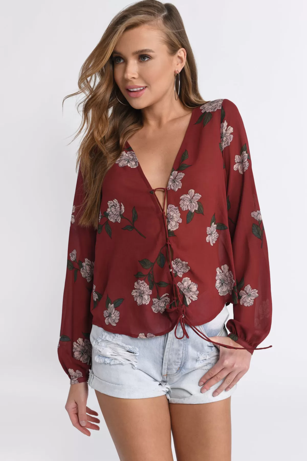 Tobi Best Bud Floral Blouse - * Blouses & Shirts | Red Tops