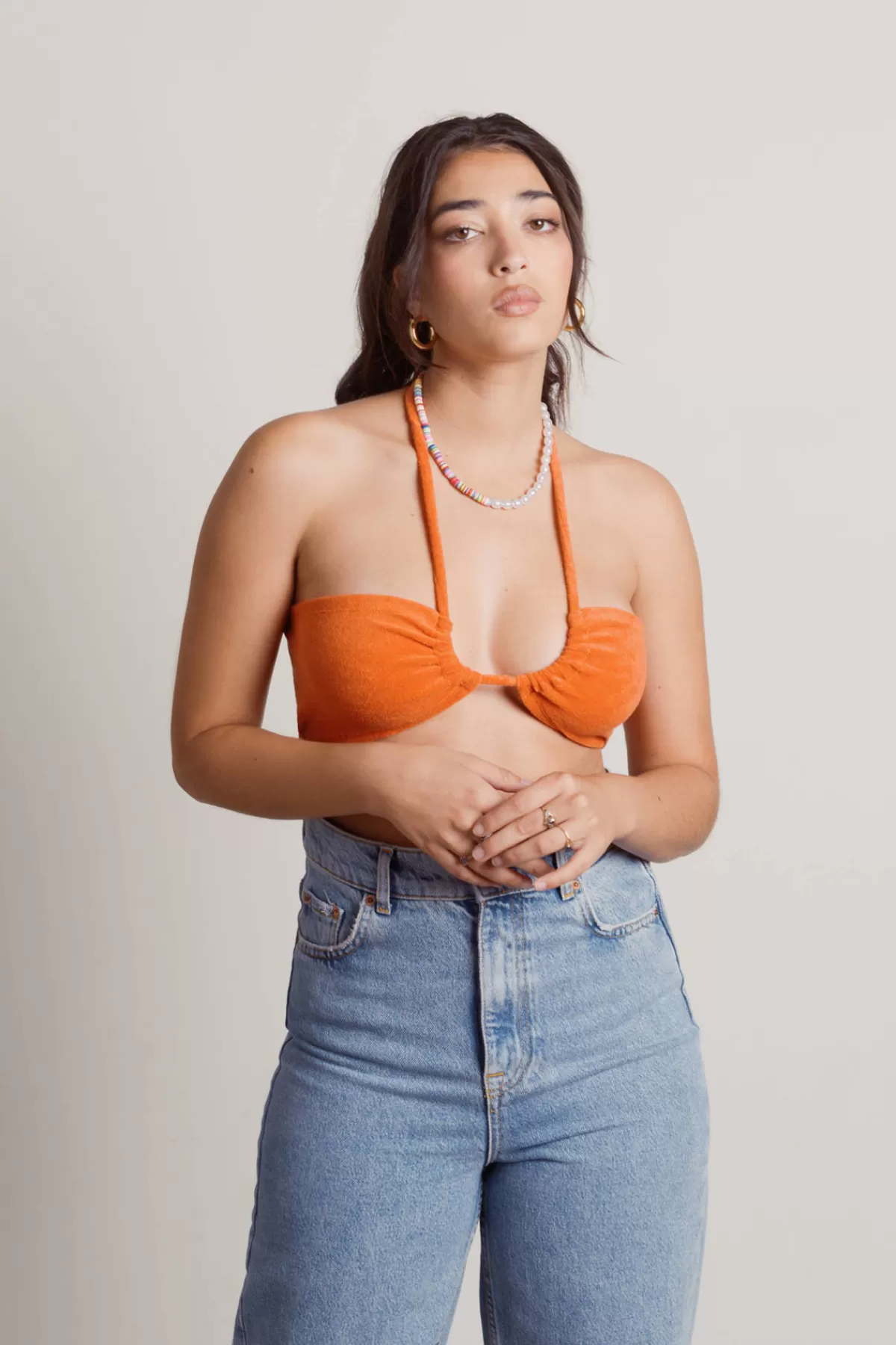 Tobi Blinding Lights Bandeau Top - Orange* Beach Vacation Outfits | Holiday Gift Guide