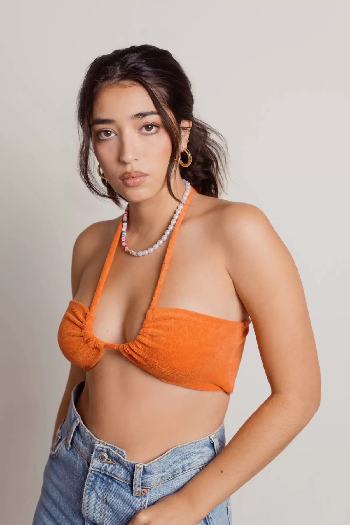 Tobi Blinding Lights Bandeau Top - Orange* Beach Vacation Outfits | Holiday Gift Guide