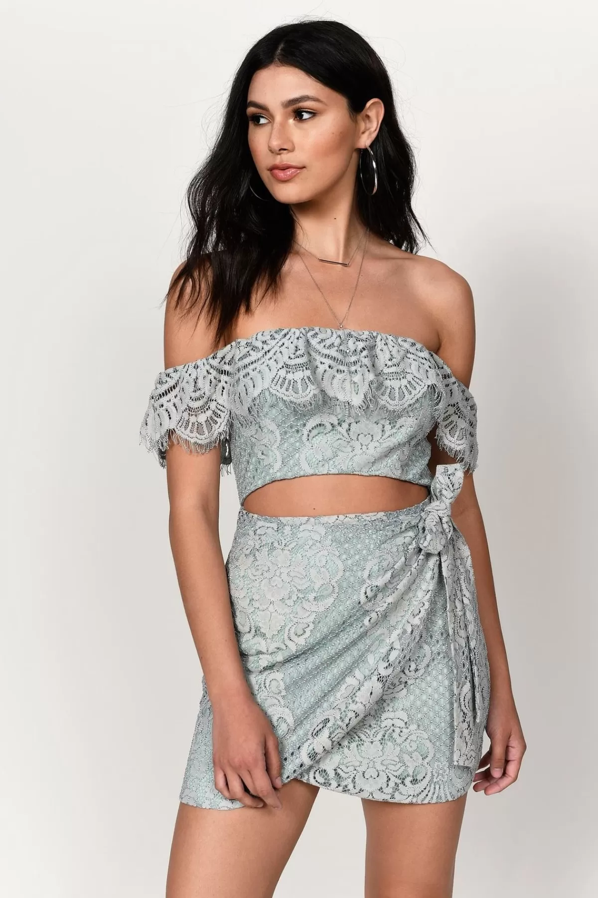 Tobi Carly Lace Off The Shoulder Mini Dress - * Resort Wear | Going Out Outfits