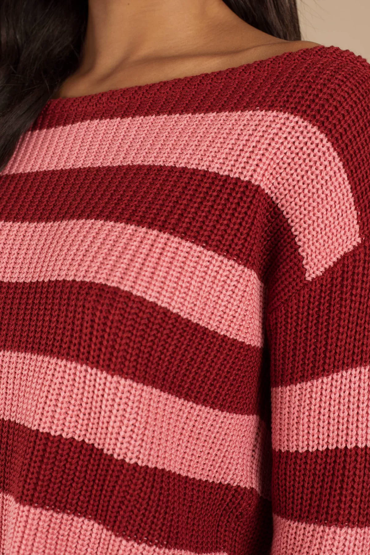 Tobi Caroline Striped Sweater - * Red Tops