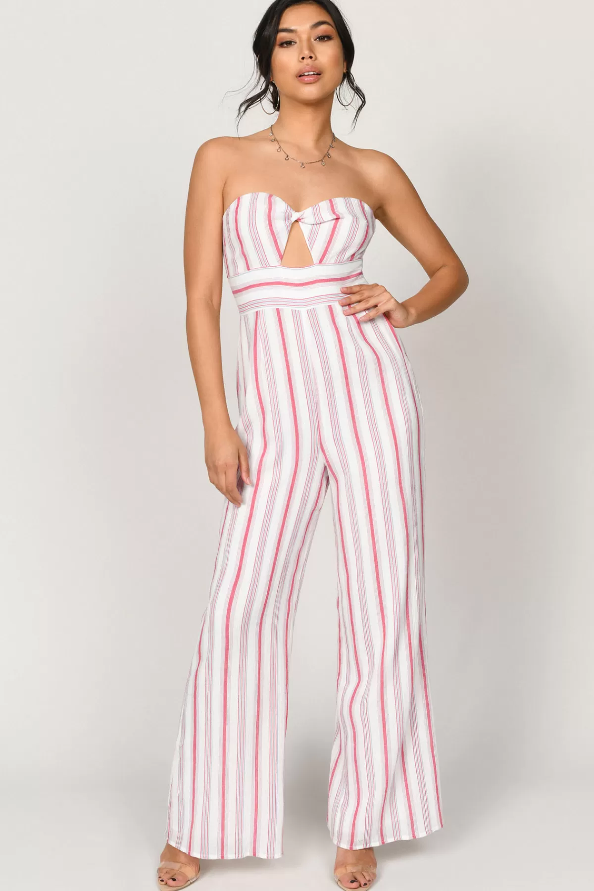 Tobi Carrie Cutout Jumpsuit - Red Multi* Bridal Party Outfits | Valentines Day Outfits