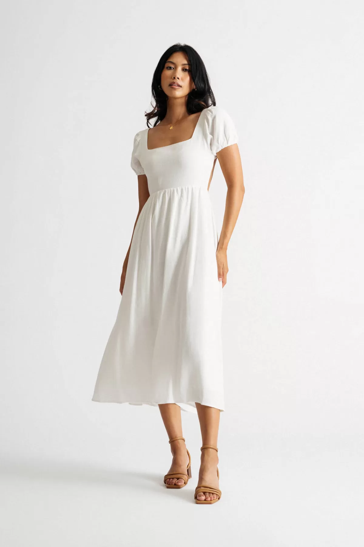 Tobi Cassandra Puff Sleeve Flared Maxi Dress* Honeymoon Outfits | Casual Wedding Dresses