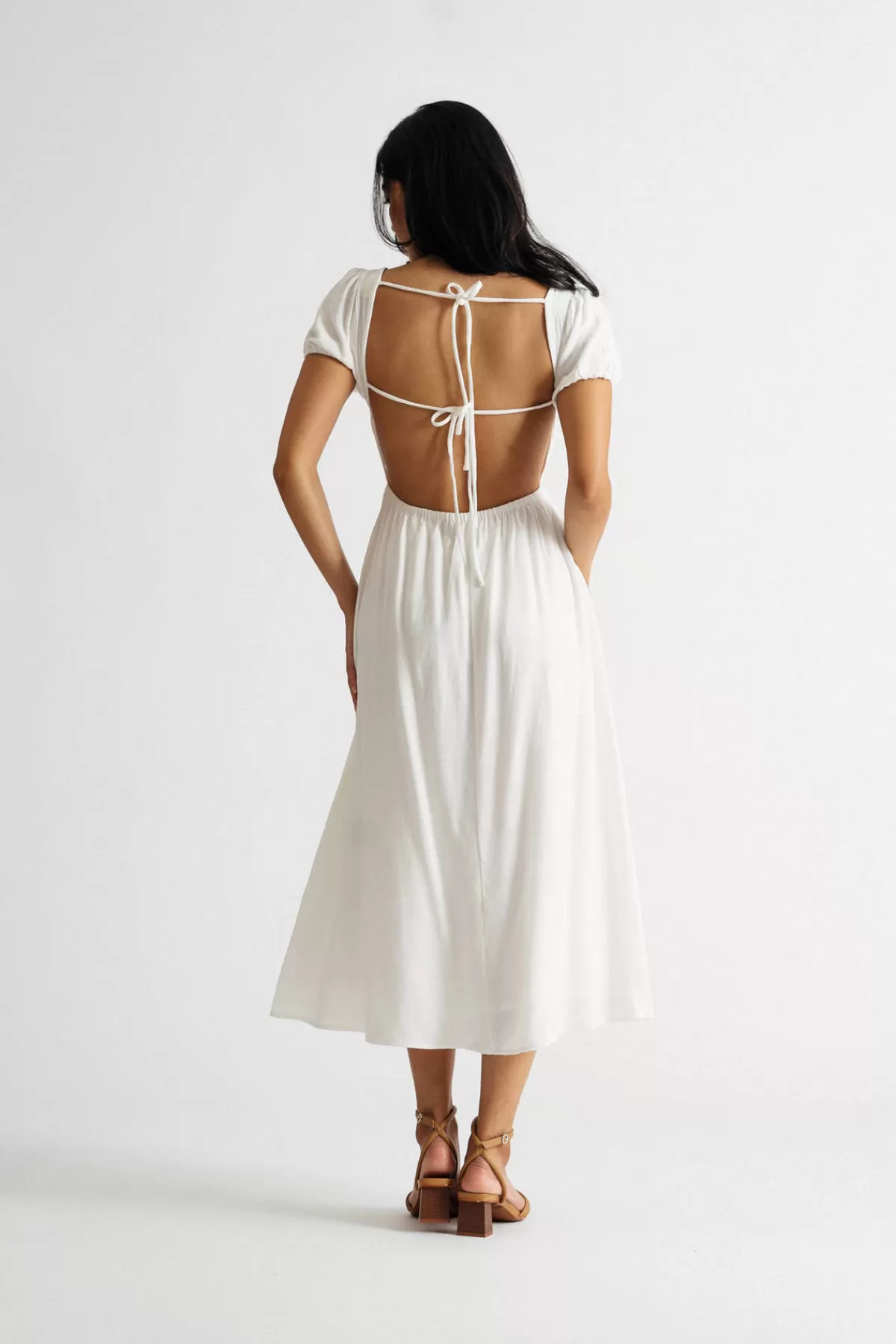 Tobi Cassandra Puff Sleeve Flared Maxi Dress* Honeymoon Outfits | Casual Wedding Dresses