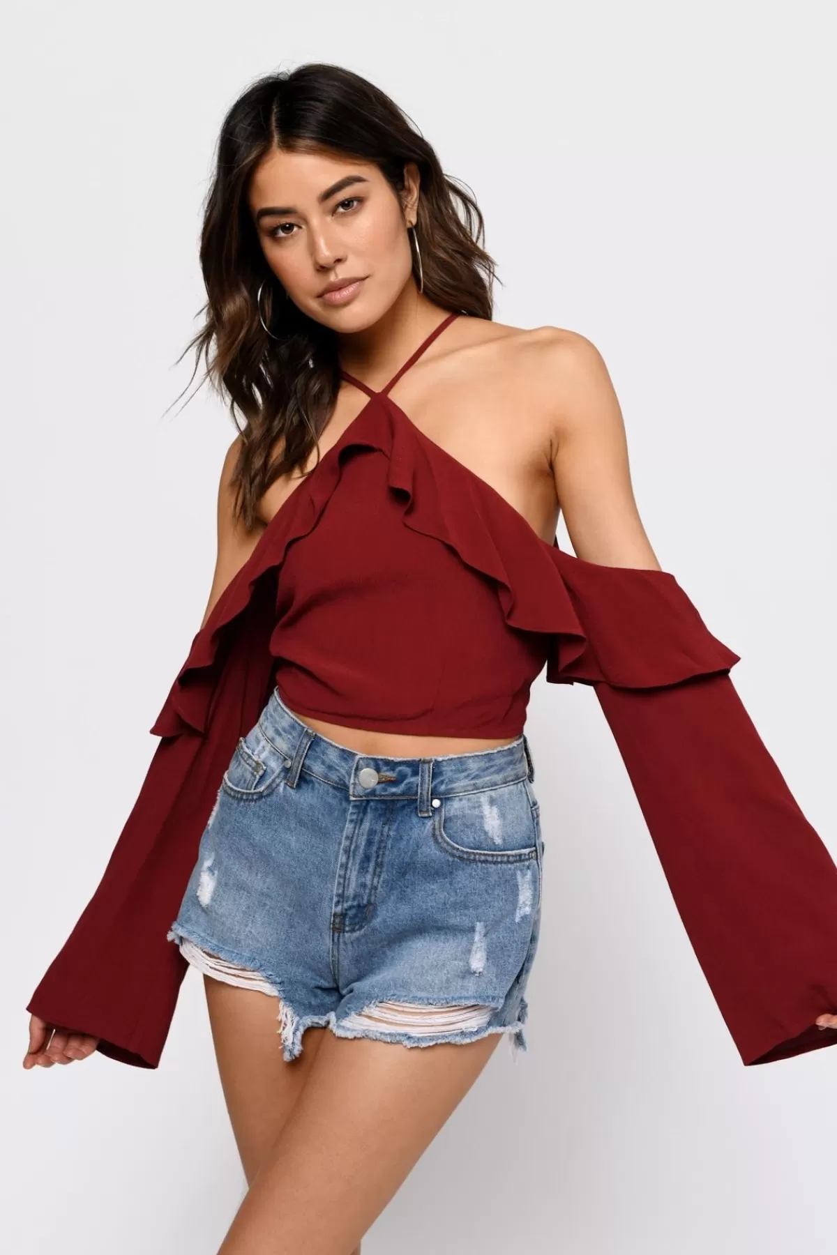 Tobi Celine Crop Top - Wine* Night Club Outfits | Birthday Outfits