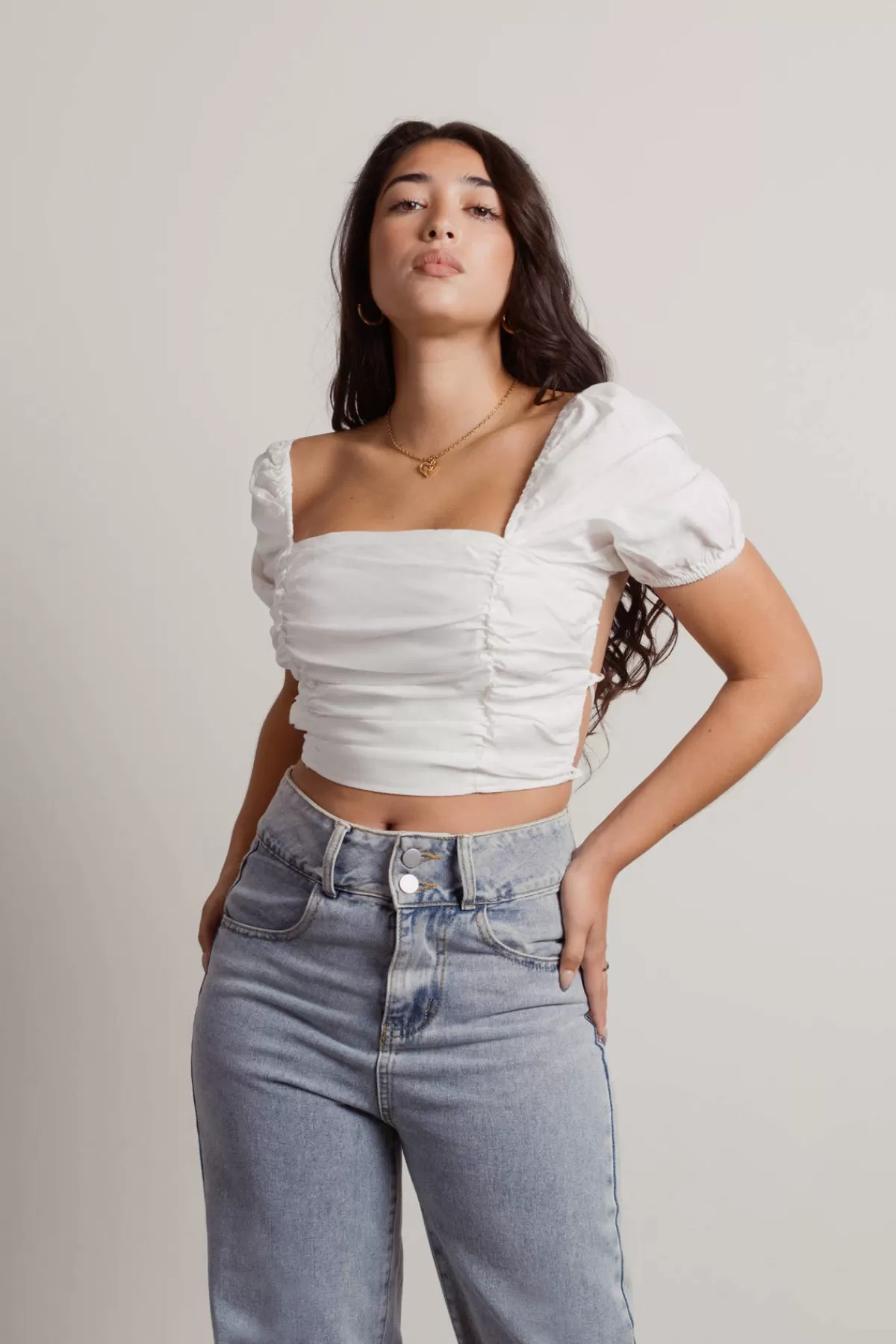 Tobi Celise Crop Top - * 4Th Of July Fashion | Puff Sleeve Tops