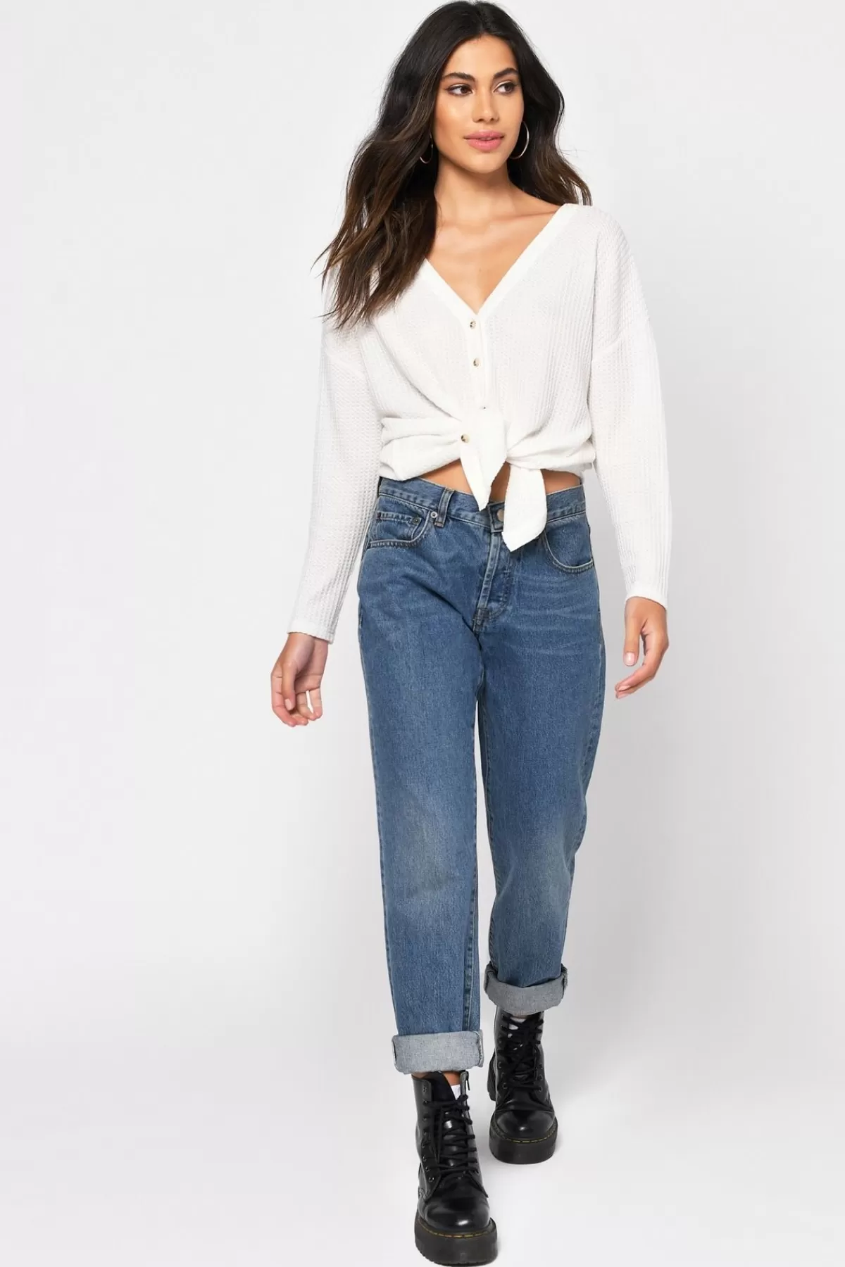 Tobi Charlie Front Tie Top - * Vacation Shop | Long Sleeve Tops