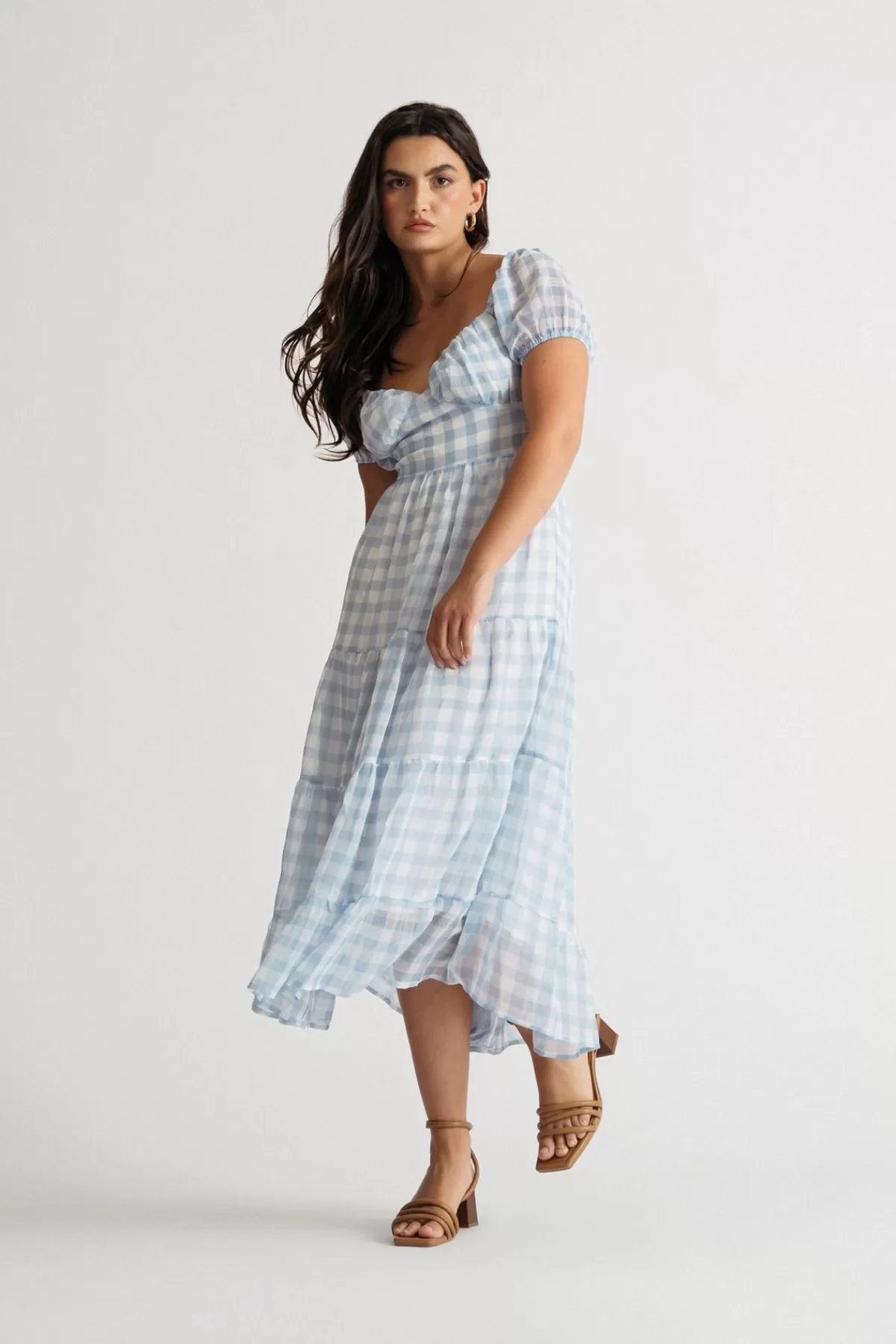 Tobi Charlotte Gingham Open Back Midi Dress - * Bump Friendly Dresses | Beach Dresses