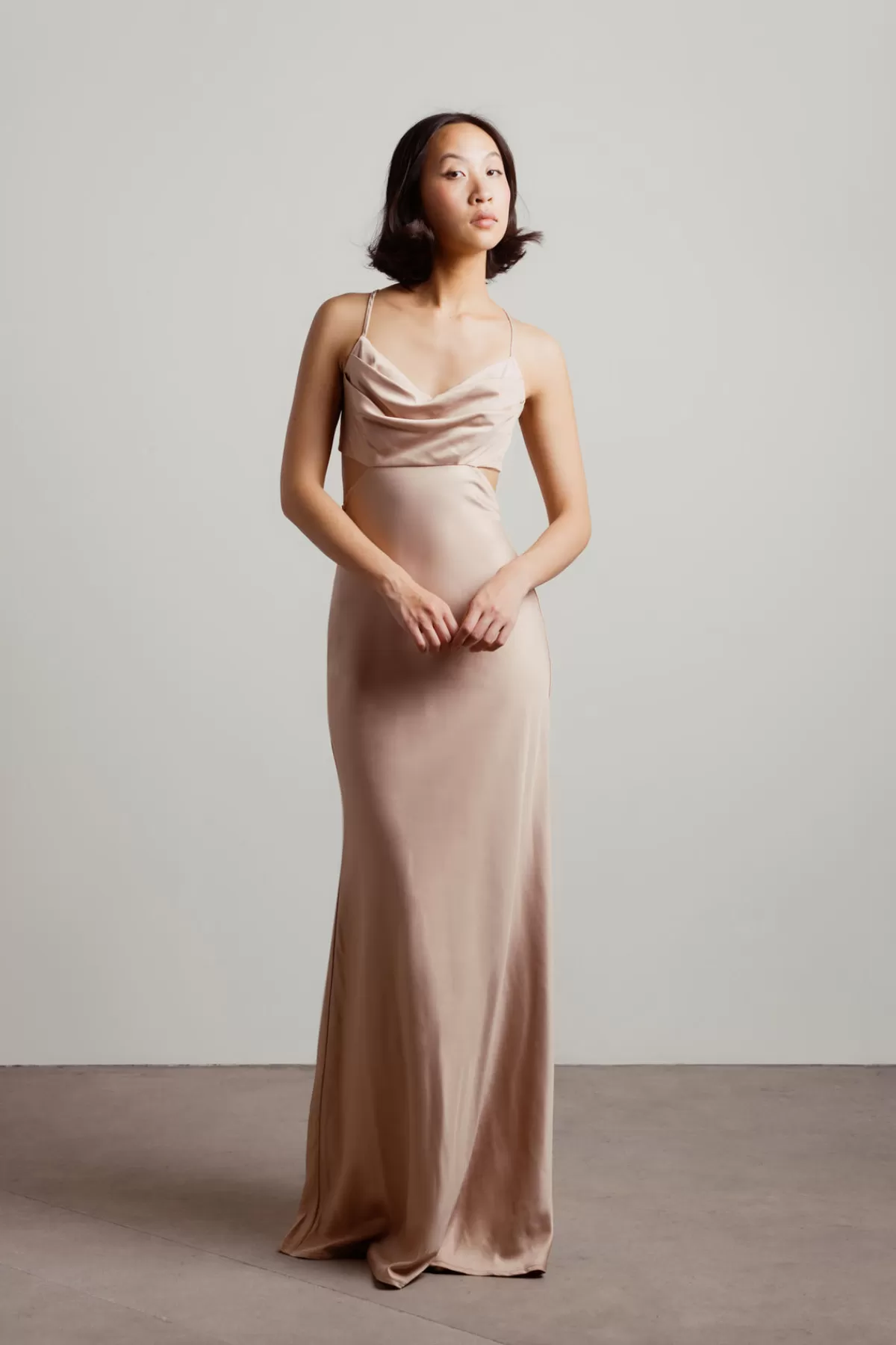 Tobi Chrissie Satin Cutout Maxi Dress - * Satin Bridesmaid Dresses | Mother Of The Bride Groom Dresses