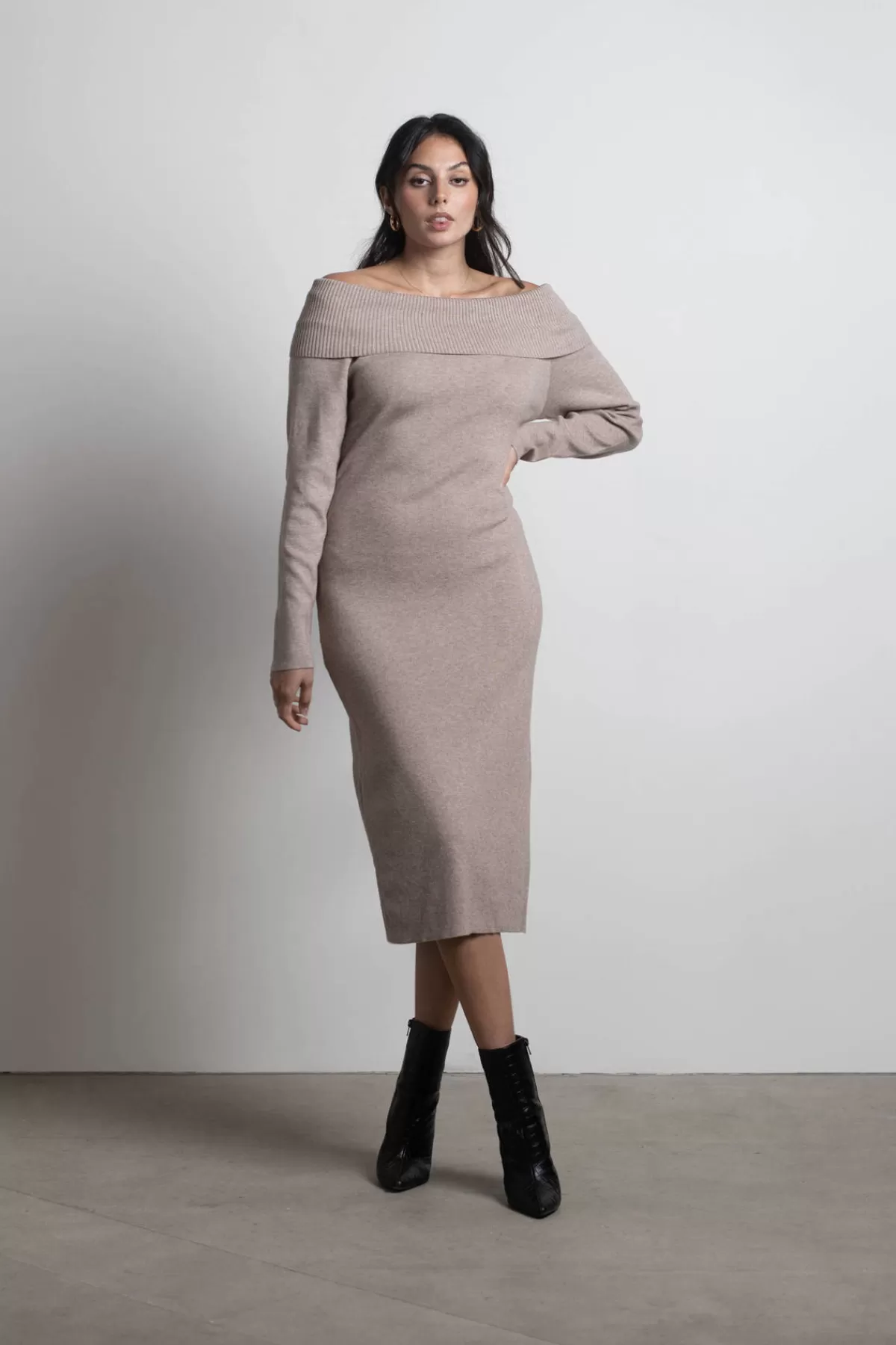 Tobi Come Around Off The Shoulder Sweater Midi Dress - * Semi Formal Dresses | Airport & Travel Outfits