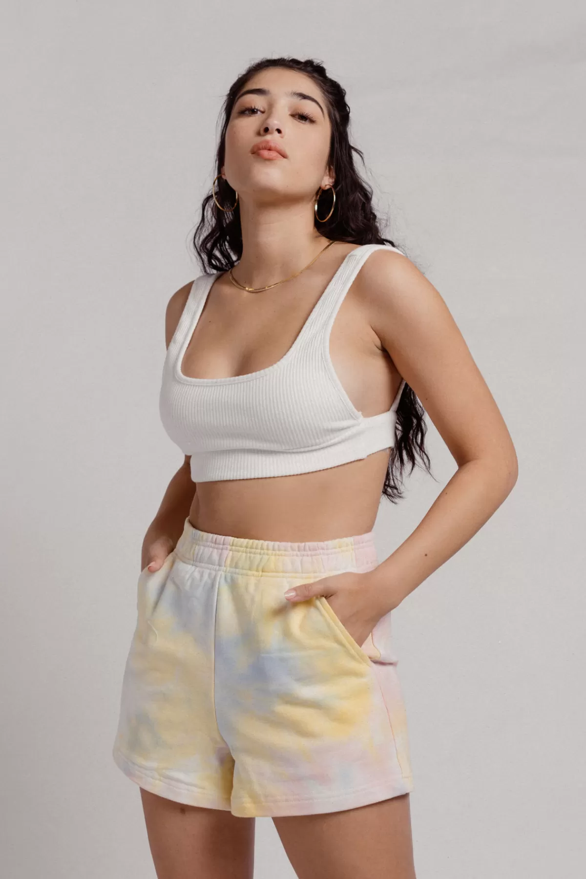 Tobi Come Thru And Chill Sweat Shorts - Rainbow Tie-Dye* Shorts | Airport & Travel Outfits