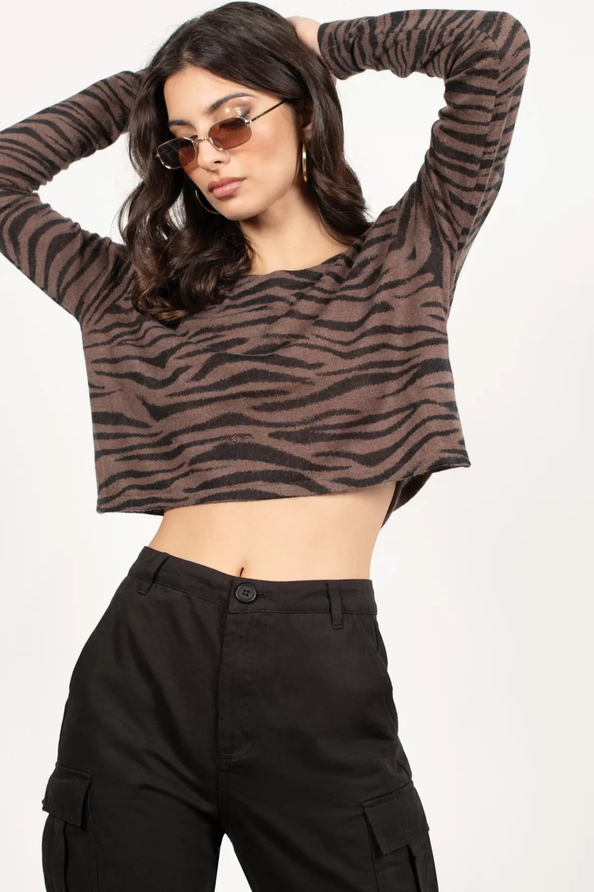 Tobi Come Thru Zebra Print Top - * Halloween Outfits | Long Sleeve Tops