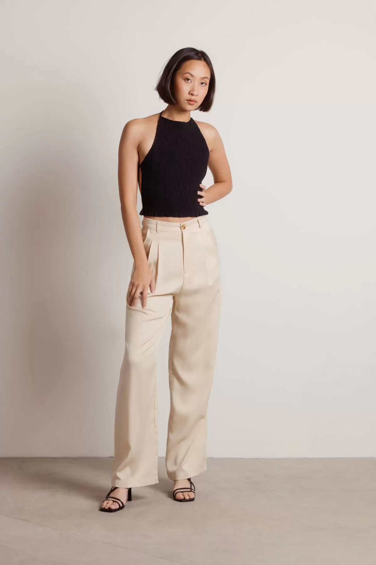 Tobi Curtis Crop Top - Ivory* Going Out Tops | Backless Tops