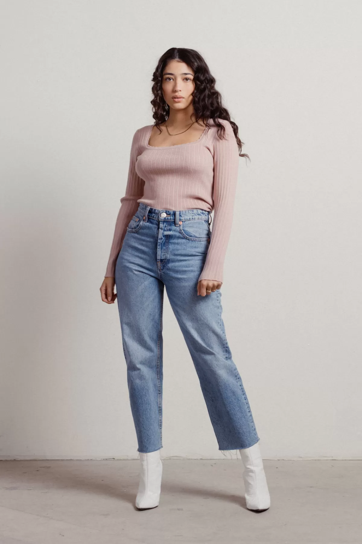 Tobi Dainty Touch Long Sleeve Top - * Airport & Travel Outfits | Pink Tops