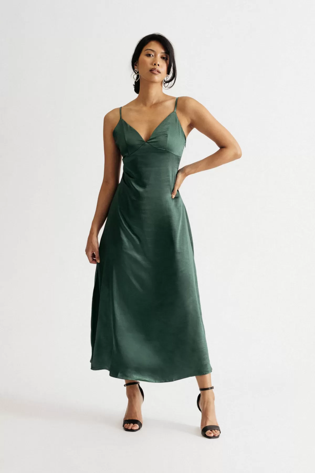 Tobi Dance Away Satin Slit Maxi Dress* Honeymoon Outfits | Satin Bridesmaid Dresses