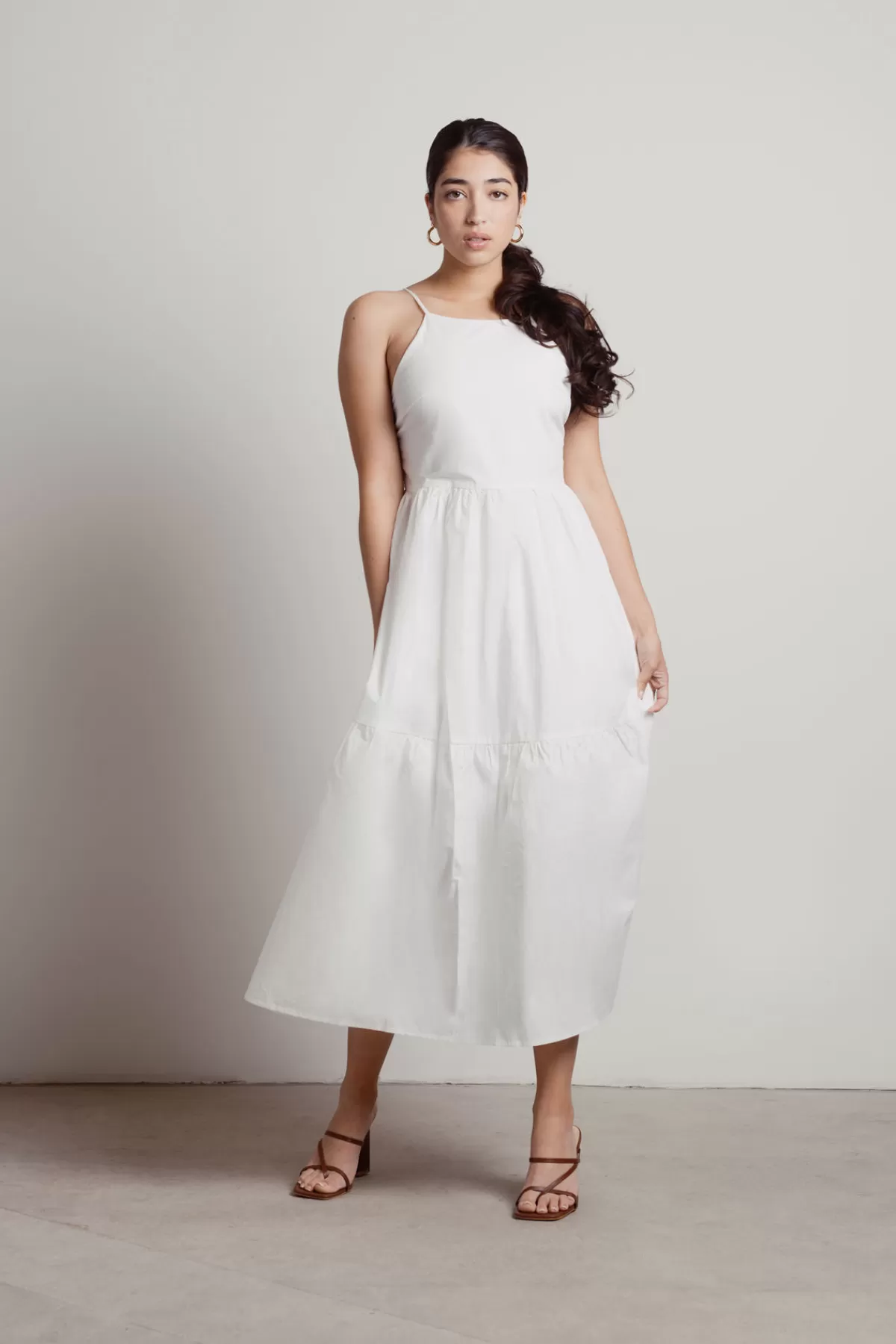 Tobi Daybreak Halter Tiered Midi Dress - * Bump Friendly Dresses | Simple Wedding Dresses