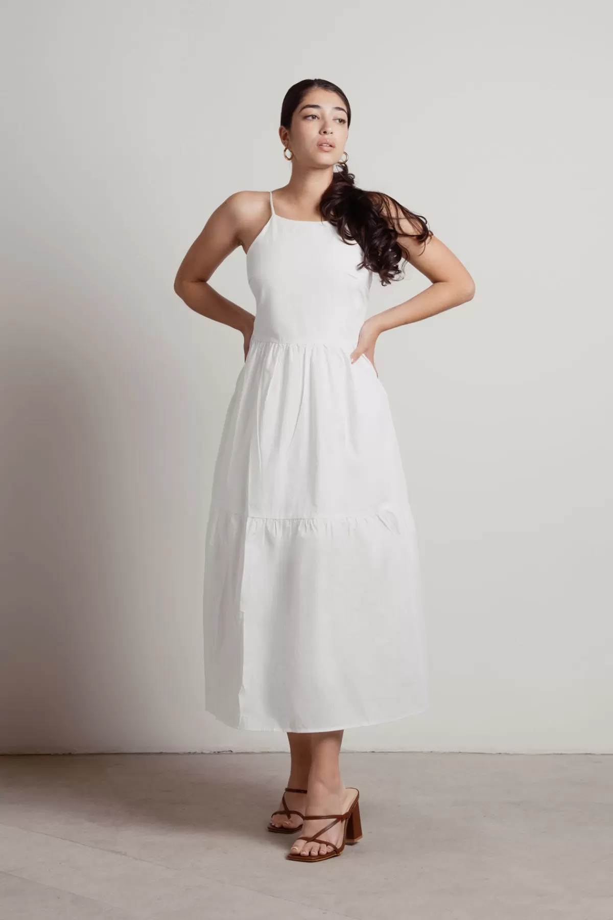 Tobi Daybreak Halter Tiered Midi Dress - * Bump Friendly Dresses | Simple Wedding Dresses