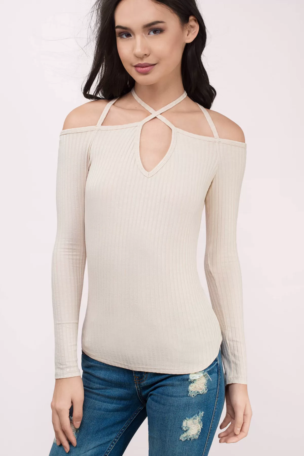 Tobi Don't Mind Me Cold Shoulder Top - * Long Sleeve Tops