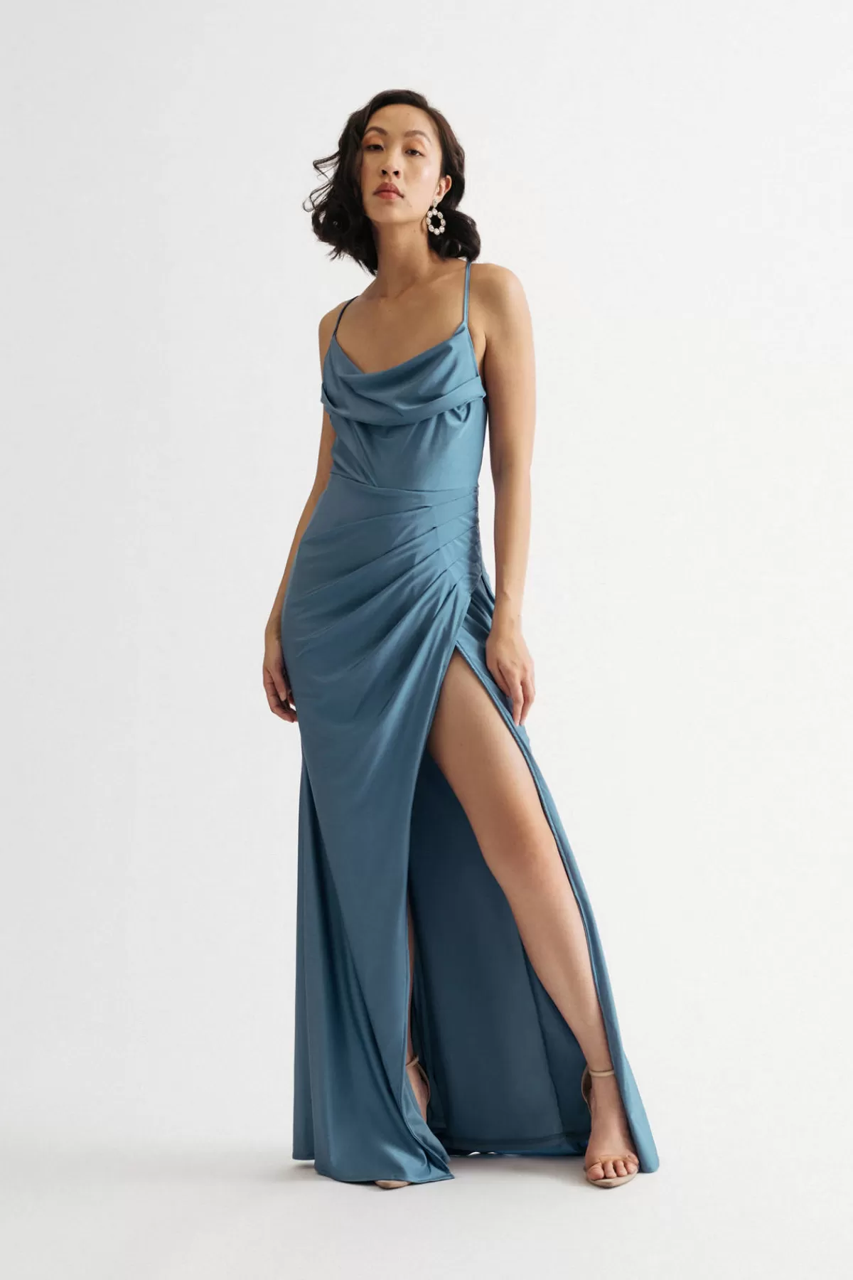 Tobi Dreamy Night Cowl Neck Surplice Maxi Dress* Mother Of The Bride Groom Dresses | Blue Bridesmaid Dresses