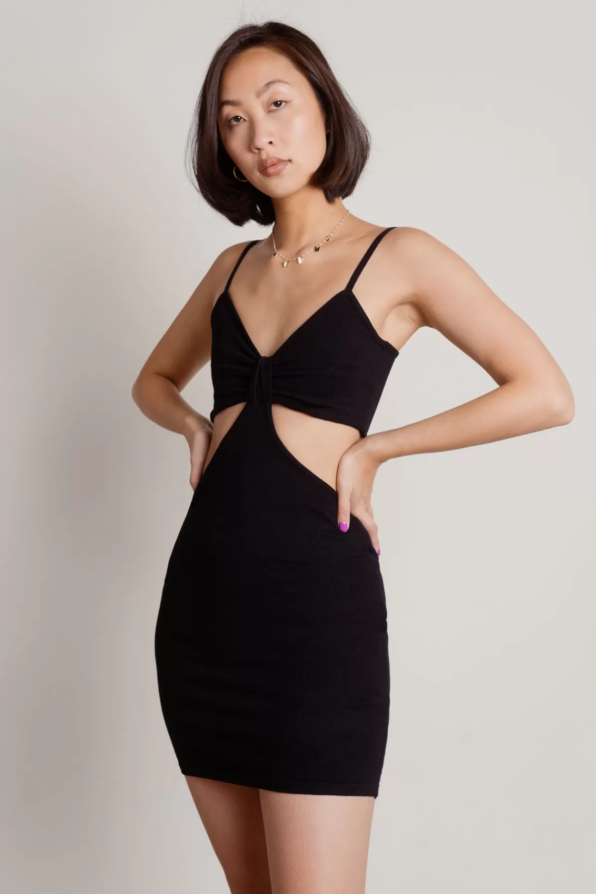 Tobi Drowsy Dreams Cutout Bodycon Mini Dress - Black* Honeymoon Outfits | Bachelorette Party Dresses