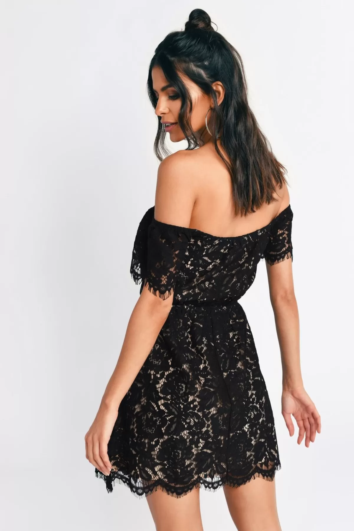 Tobi Eden Lace Off The Shoulder Mini Dress - * Black Wedding Dresses | Summer Wedding Guest Dresses