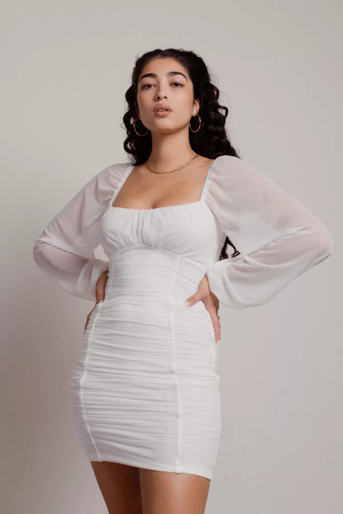 Tobi Eli Ruched Balloon Sleeve Mini Dress - * Rehearsal Dinner Dresses | Reception Dresses